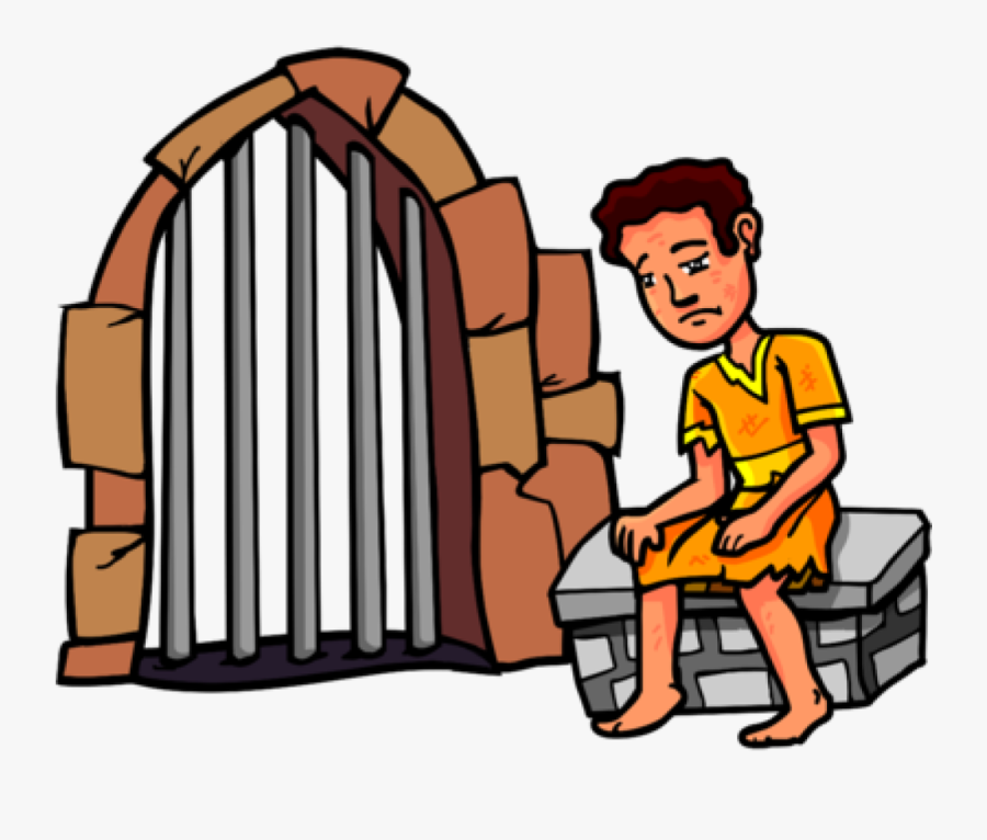 Clip Art Free Library Clipart Jail - Joseph In Prison Cartoon, Transparent Clipart