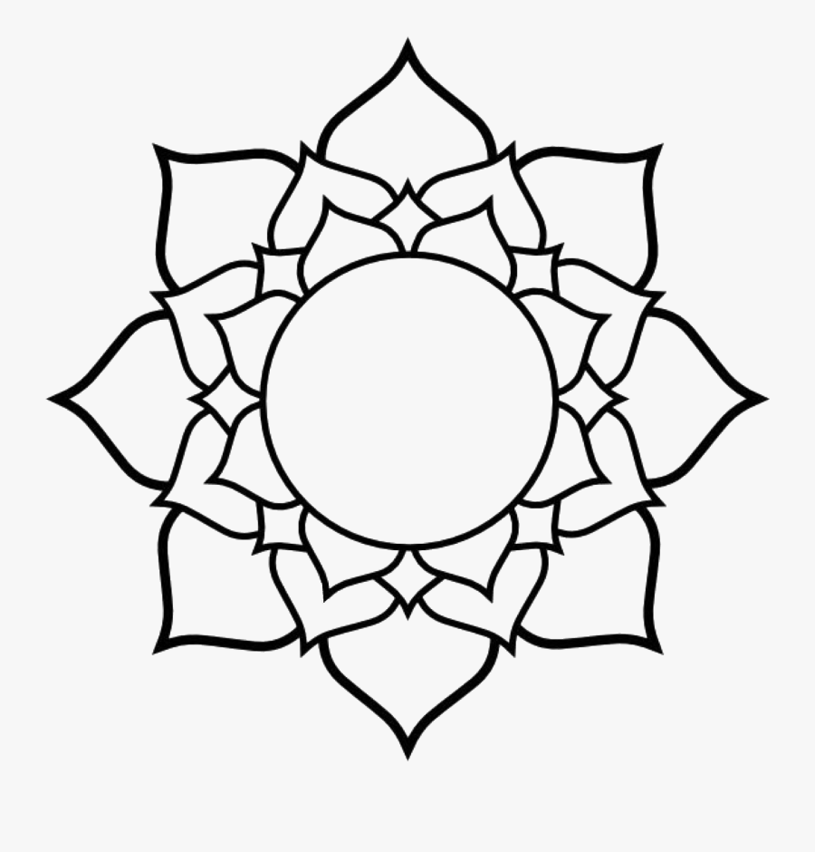 Mandala Clipart Western - Lotus Line Drawing, Transparent Clipart