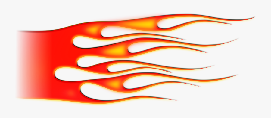 Hot Rod Flames - Carmine, Transparent Clipart