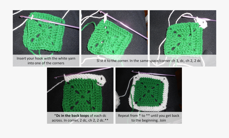 4-leaf Clover Granny Square - Crochet, Transparent Clipart