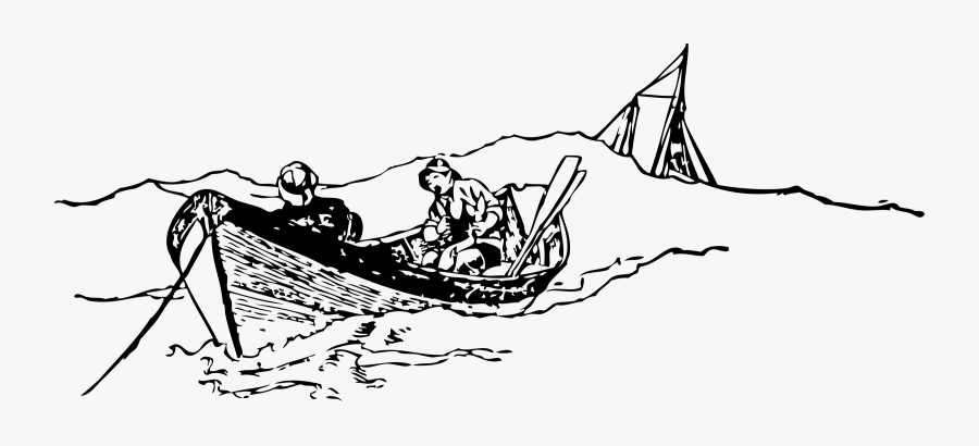Transparent Fishing Pole Clipart Png - Rowing In Boat Vector, Transparent Clipart