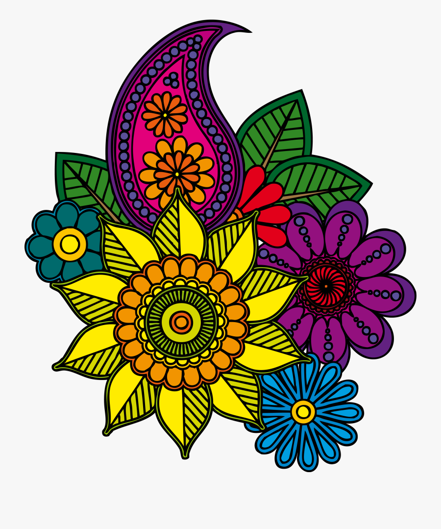 Doodle 2, Mandala Drawing, Mandala Coloring, New Art, - Ornament Flower Pattern Hitam Putih, Transparent Clipart