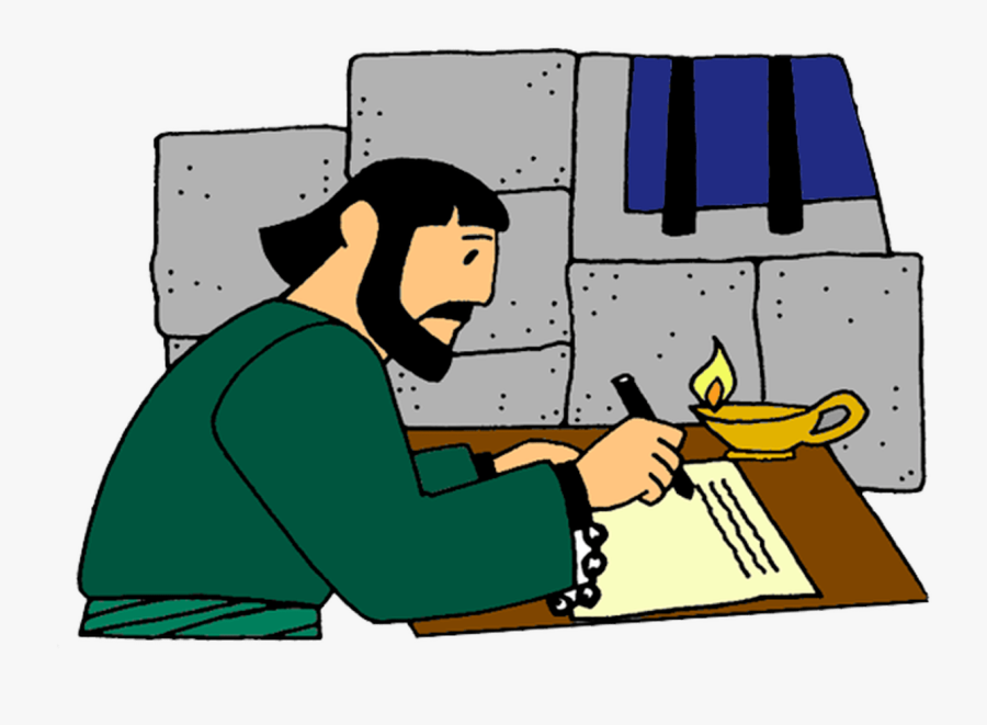Paul Writes Letters From Prison Mission Bible Class - Apostle Paul Writing Letter, Transparent Clipart