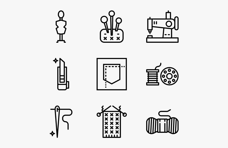 Sewing - Crochet Icons, Transparent Clipart