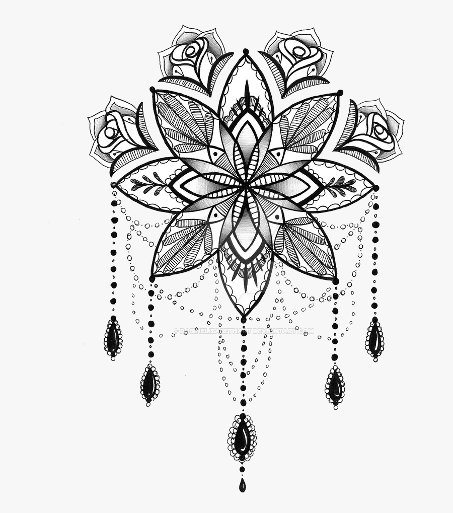 Tattoo Mandala Henna Drawing Free Hd Image Clipart - Mandala Dream Catcher Drawing, Transparent Clipart