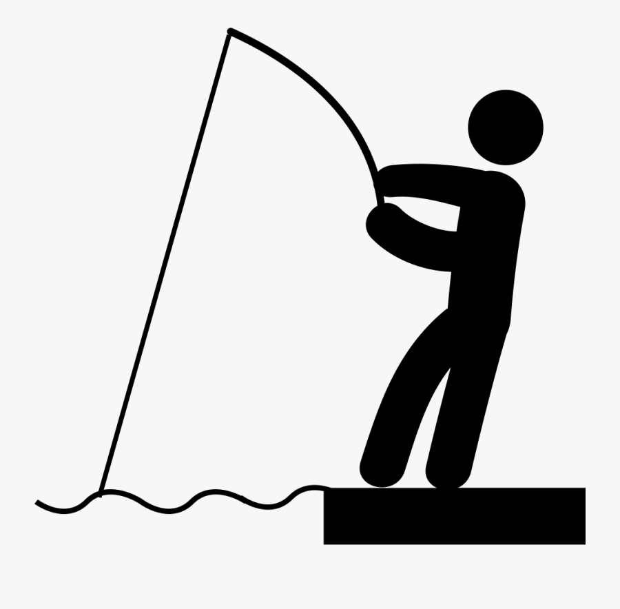 Transparent Fishing Rod Clipart Black And White - Fishing Png, Transparent Clipart