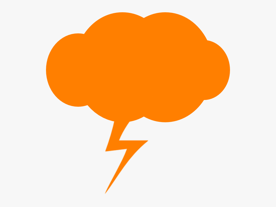 Orange Thunder Cloud, Transparent Clipart