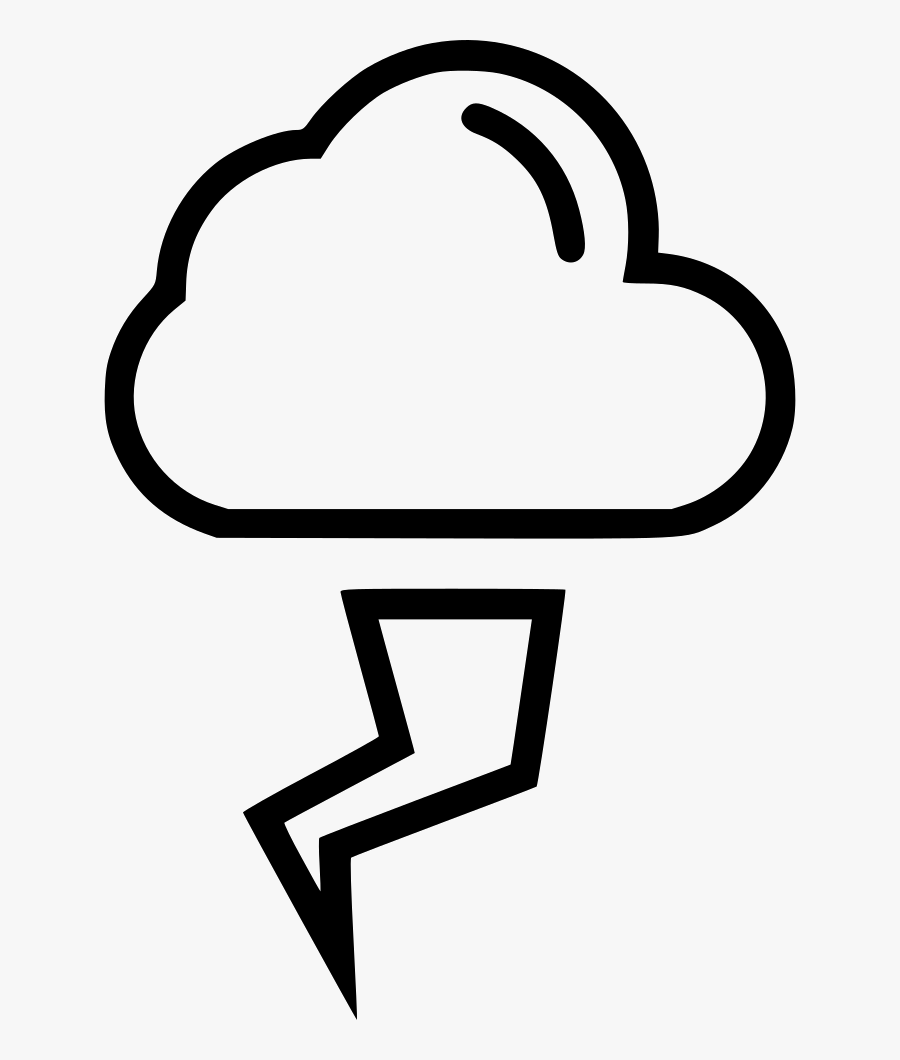 Cloud Thunder Comments - Line Art, Transparent Clipart