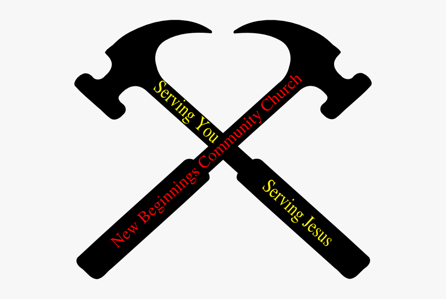 2 Hammers Crossed, Transparent Clipart