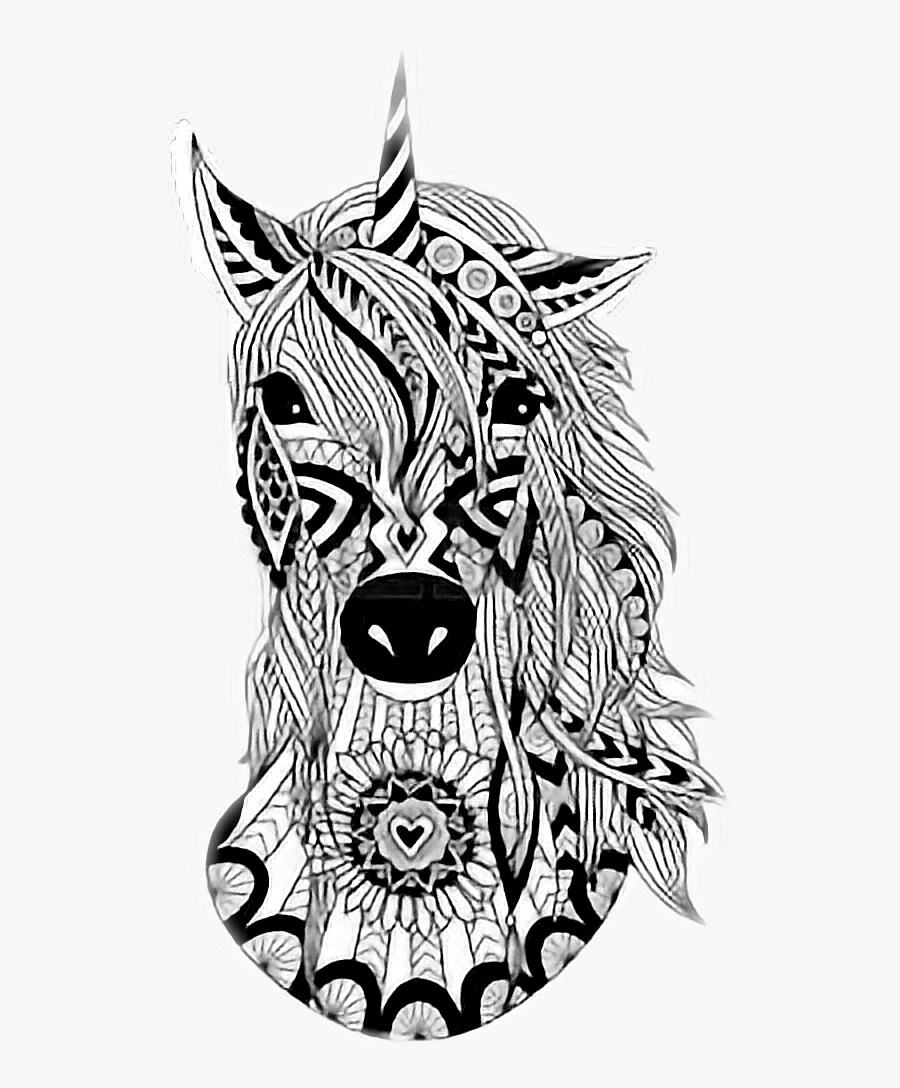#mandala #mandalas #unicorns #unicornio #unicornios - De Licorne A Colorier, Transparent Clipart