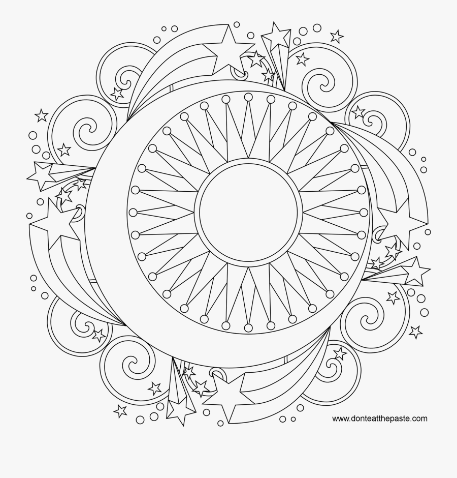 Printable Mandala Colouring Pages, Transparent Clipart