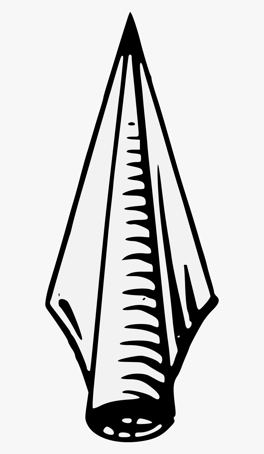 Png Black And White Spearhead Traceable Heraldic Art - Spear Head Clipart Spear, Transparent Clipart