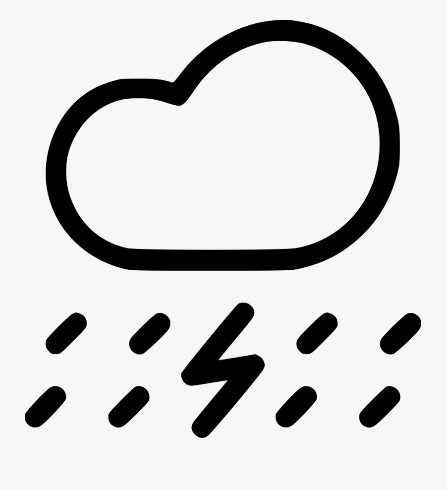 Lightning Cloud Thunder Cloudy Rainfall Rain Comments - Thunder Cloud Clip Art Black And White, Transparent Clipart