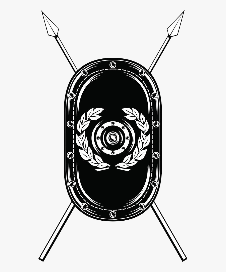 Clip Art Shields And Spears - Lança Cruzadas, Transparent Clipart