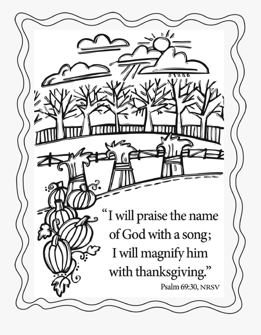 Thanksgiving Coloring Pages Scripture - Thanksgiving Coloring Pages Church, Transparent Clipart