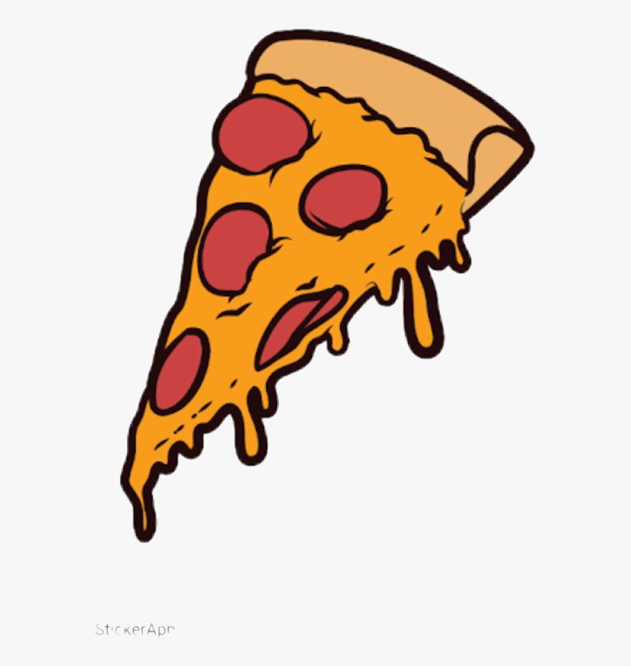 Pizza Tumblr Stickers Clipart Transparent Png - Cartoon Pizza Slice Png, Transparent Clipart