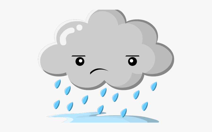 Sad Rain Cloud Cartoon, Transparent Clipart