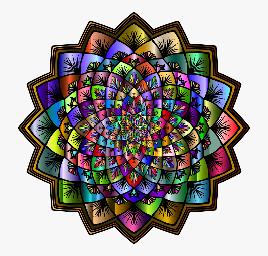 Prismatic Floral Mandala Iii - Baldosas Y Mandalas Simetricas, Transparent Clipart
