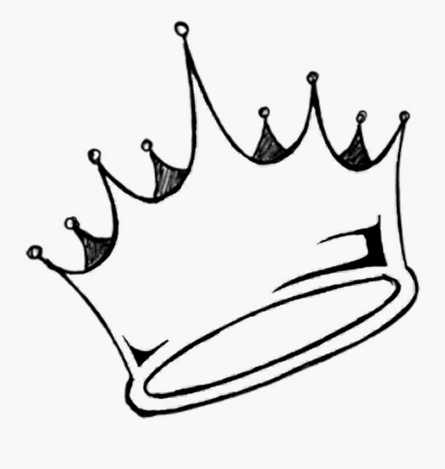 #crown #black #tumblr #art #overlays #freetoedit - Crown Cartoon Black And White, Transparent Clipart