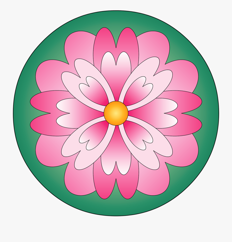 Flower Mandala Flower Color Pink Png Image - Bottled Water Free Day, Transparent Clipart