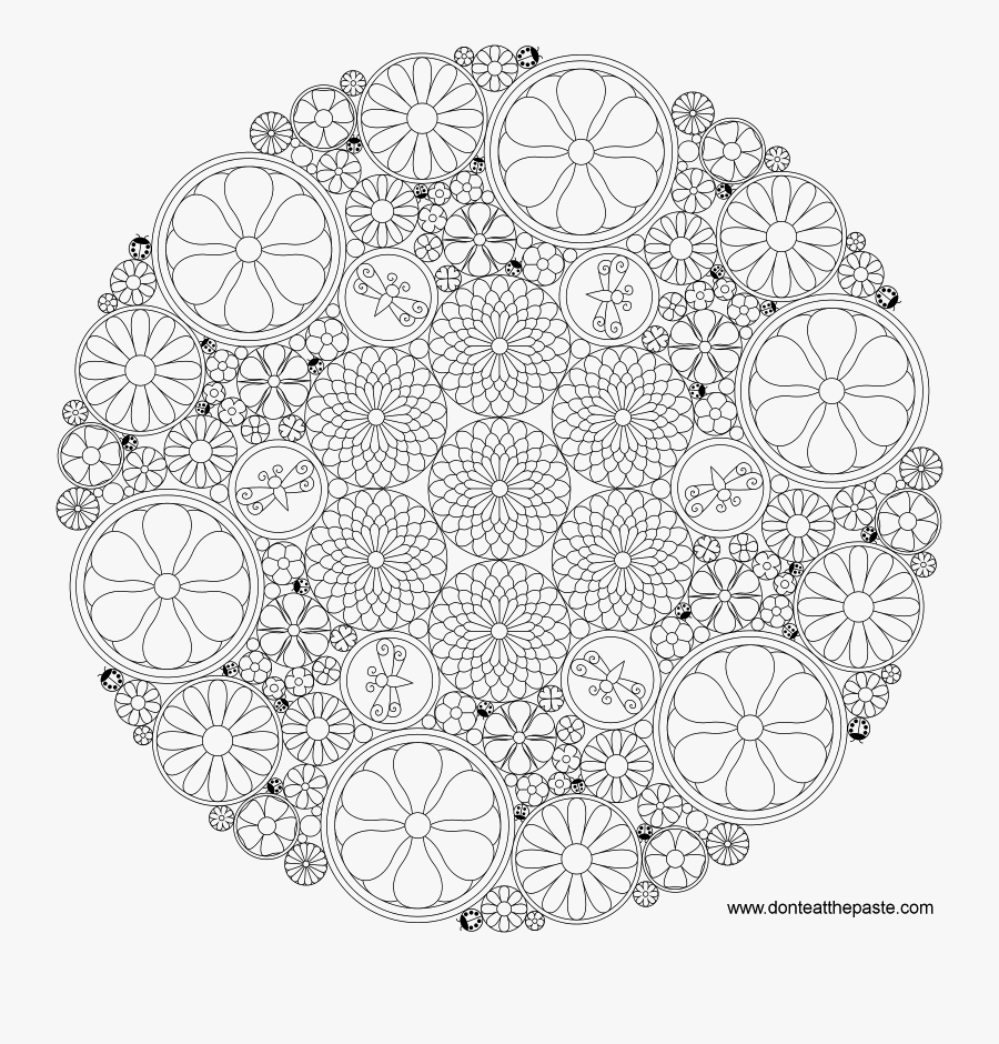 Intricate Mandala Coloring Pages Flower - Cool Things To Colour, Transparent Clipart