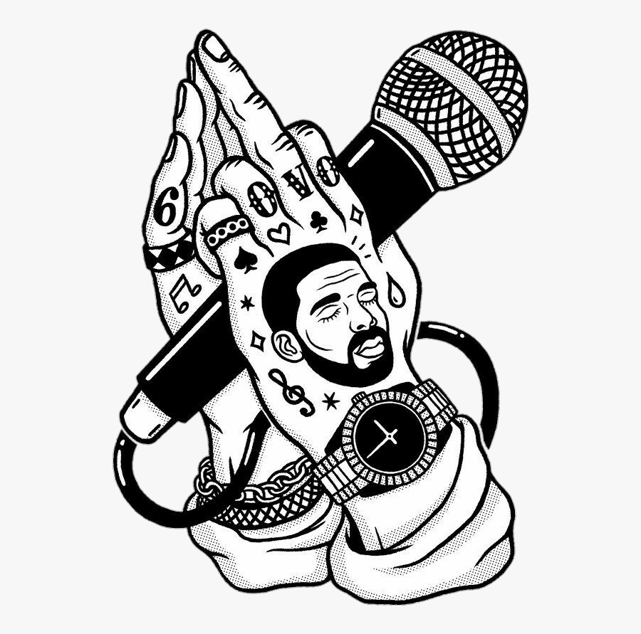 Drake Clipart Tumblr - Praying Hands With A Microphone, Transparent Clipart