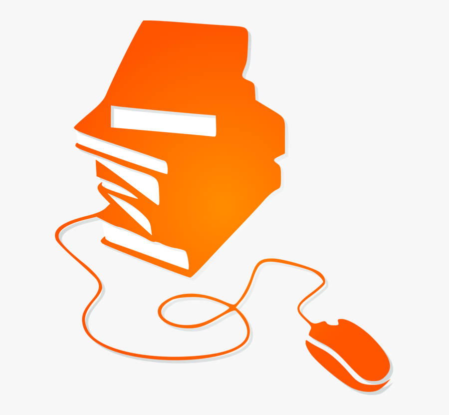 Books, Mouse, Browsing, Knowledge, Orange, Abstract - Book Silhouette Transparent, Transparent Clipart