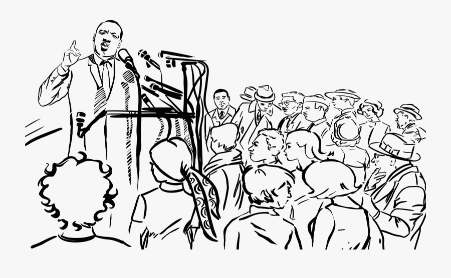 Transparent Martin Luther King Day Png - Martin Luther King Speech Drawing, Transparent Clipart