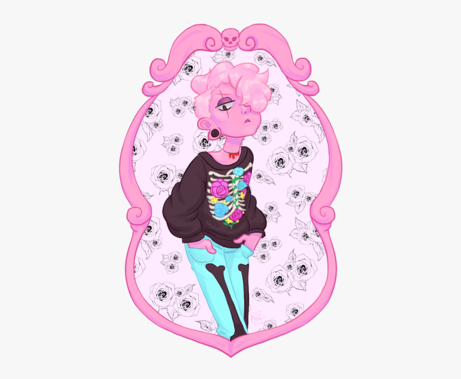 Flames Clipart Transparent Tumblr - Pastel Goth Boy Drawing, Transparent Clipart