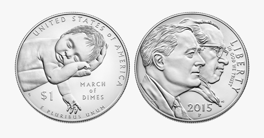 Dime Clipart Silver Dollar - 2015 March Of Dimes Silver Dollar, Transparent Clipart