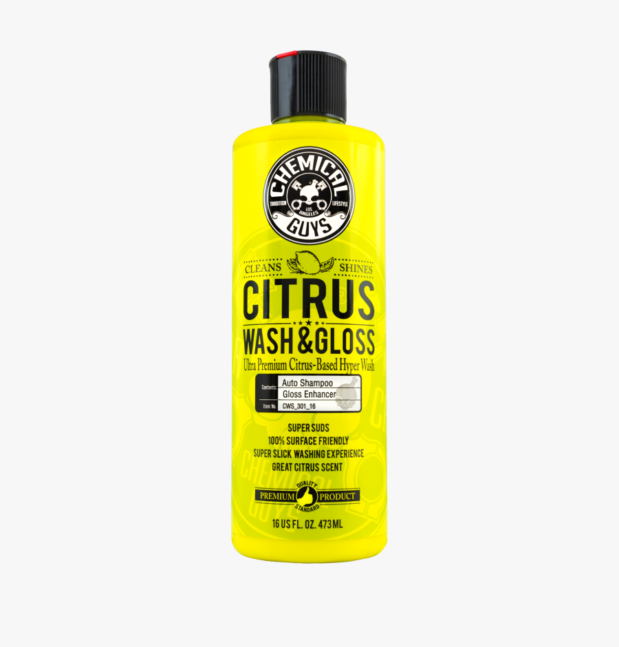 Chemical Guys Citrus Wash & Gloss Shampoo - Chemical Guys Citrus Wash And Gloss, Transparent Clipart
