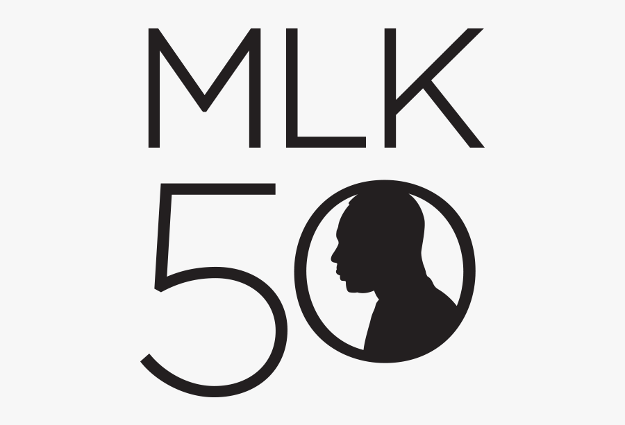Logo Of Mlk 50 With Silhouette Of Mlk Head - Transparent Silhouette Of Mlk, Transparent Clipart