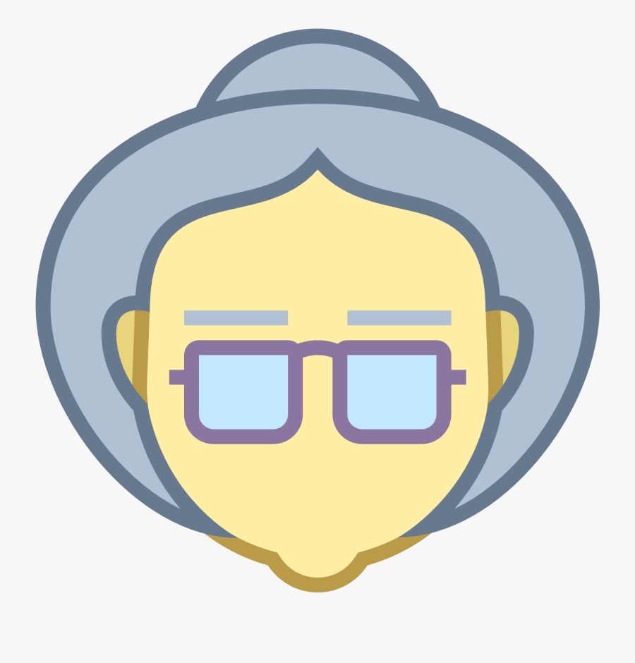 This Is An Image Of An Elderly Lady Facing Towards - Old Woman Icon Png, Transparent Clipart
