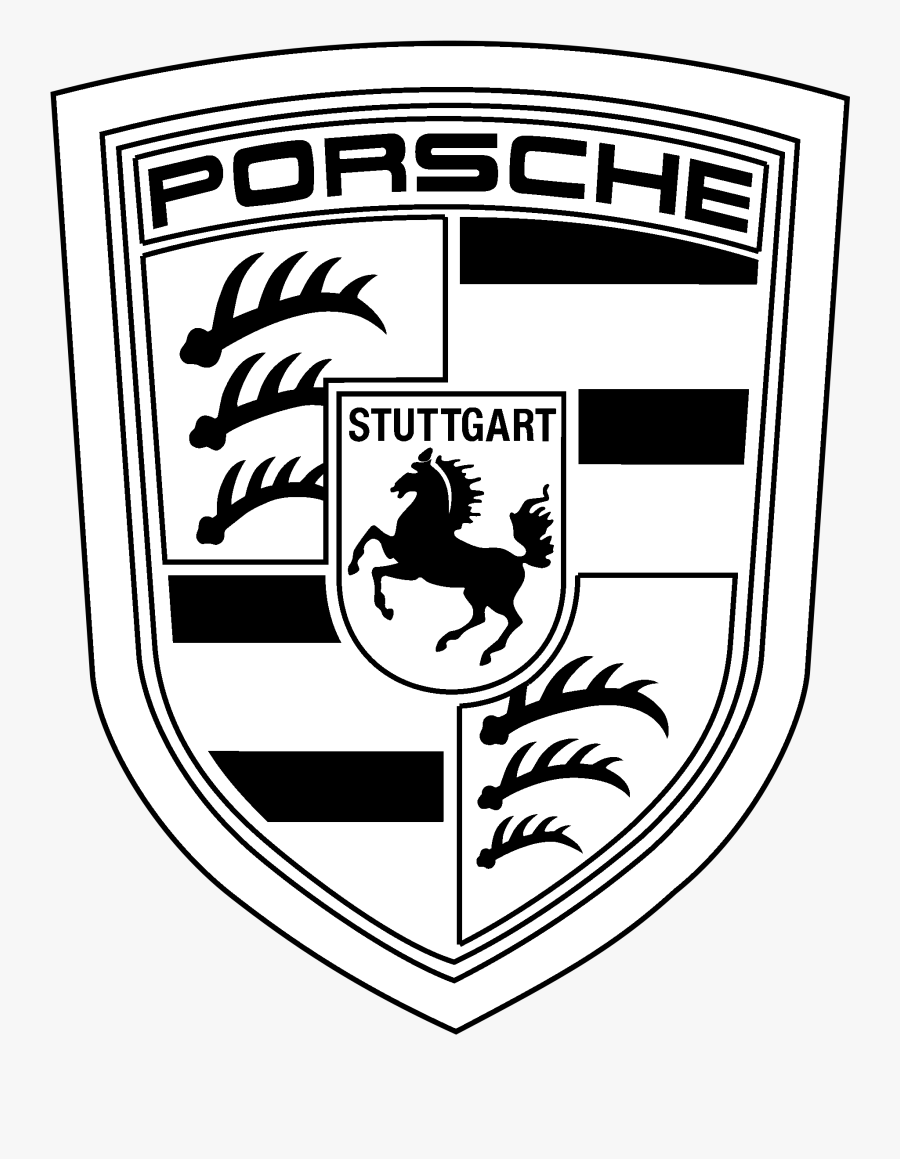 Porsche Logo Black And White Porsche Logo Art - Porsche Auto Logo Png, Transparent Clipart