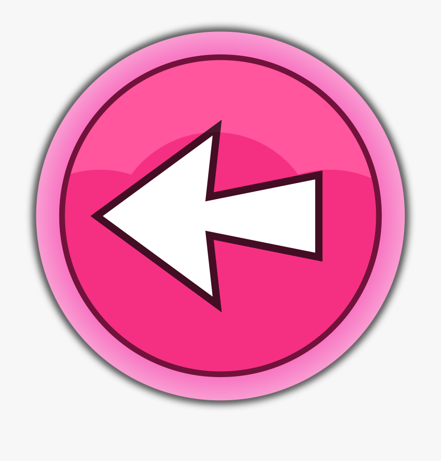 Pink Arrow Left Image Royalty Free - Arrow Button Pink Icon, Transparent Clipart