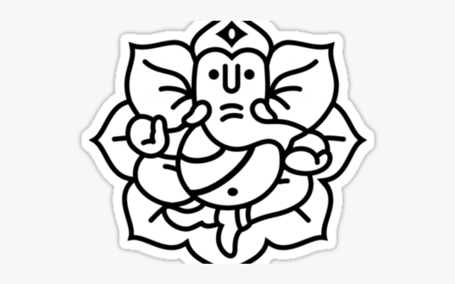 Ganesh Outline - Easy Ganesh Drawing, Transparent Clipart