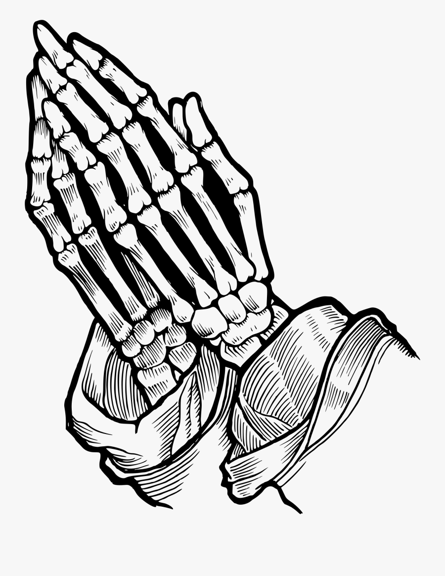 Claws Clipart Svg - Skeleton Praying Hands Drawing, Transparent Clipart