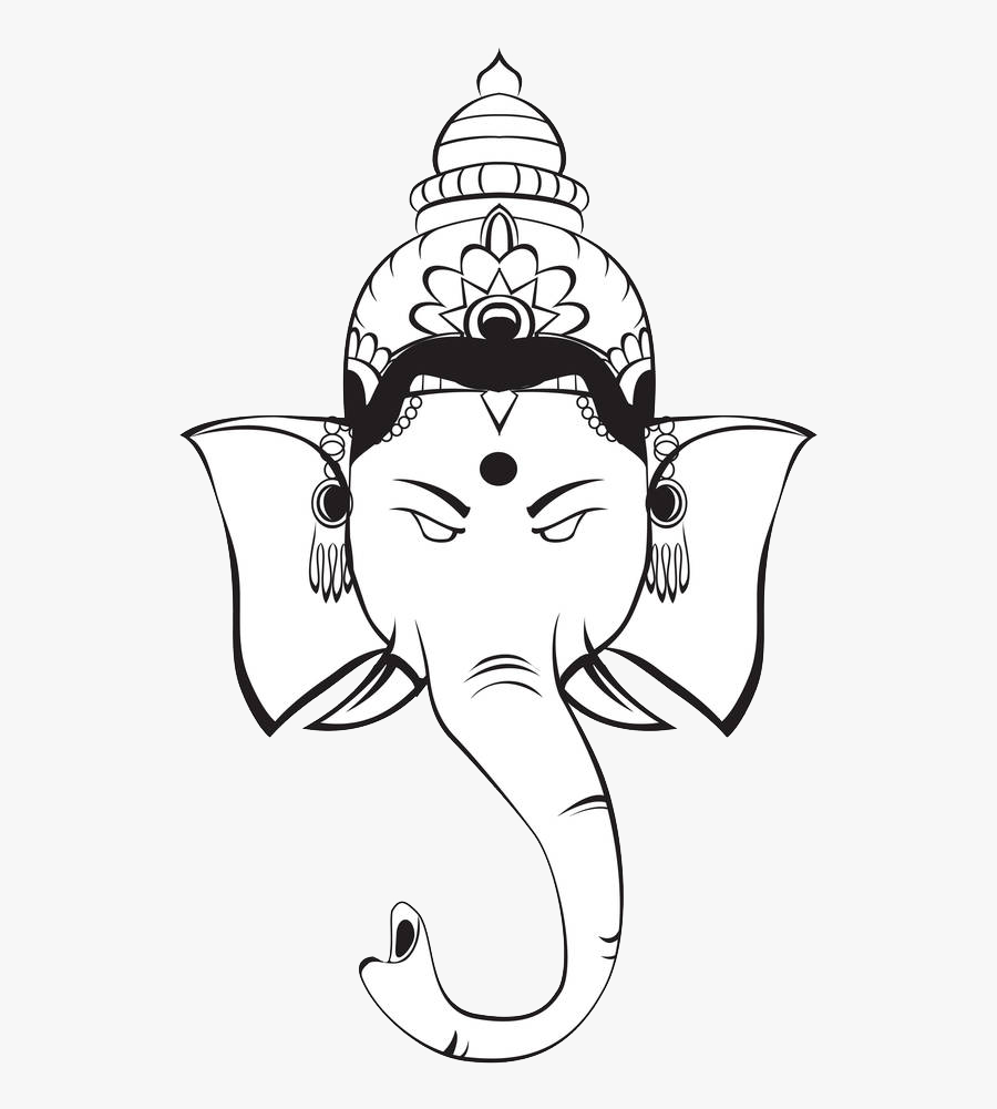 Ganesha Hinduism Deity Symbol Clip Art Black - Ganesha Clipart Black White, Transparent Clipart