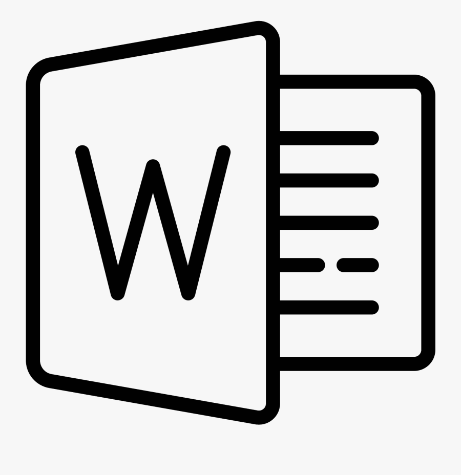 Microsoft Word Icon - Black And White Microsoft Word Icons, Transparent Clipart