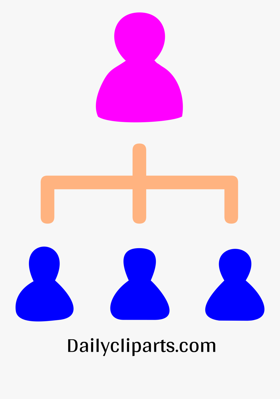 Female Boss 3 Male Managers Office Hierarchy Icon Image - Boss Clipart Black And White, Transparent Clipart