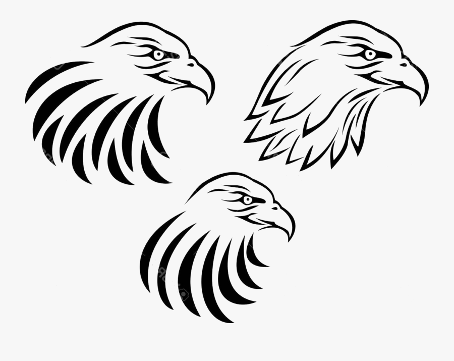 Eagle Head Vector Art Clipart Black And White Transparent, Transparent Clipart