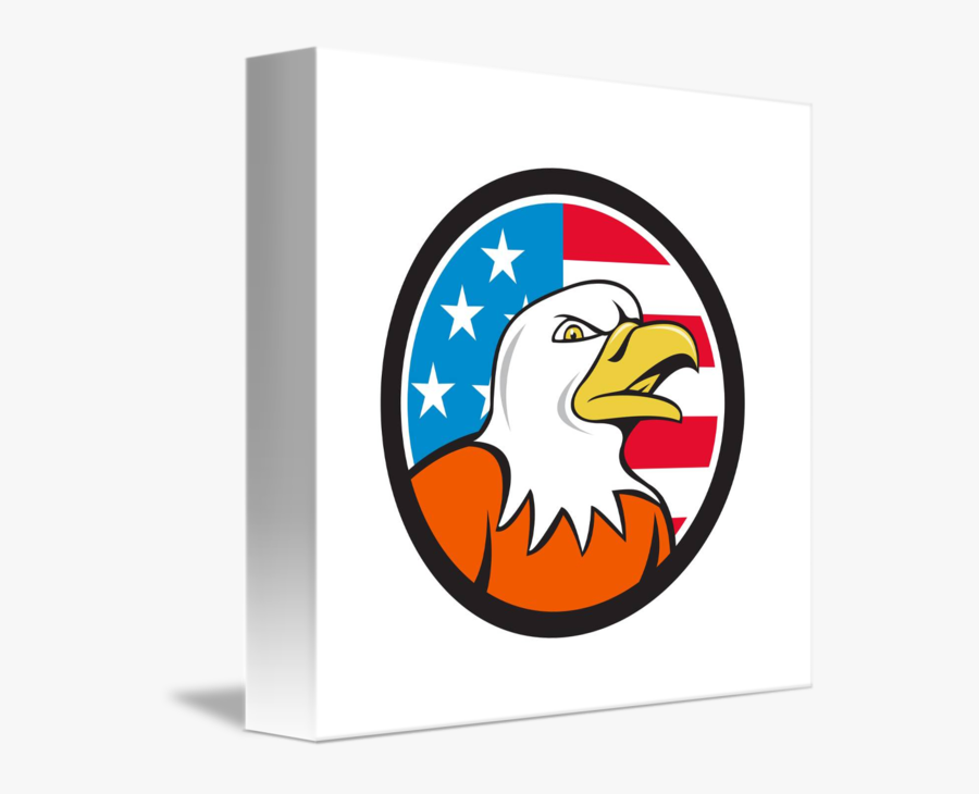 American Bald Eagle Head Angry Flag Circle Cartoon - Stock Photography, Transparent Clipart
