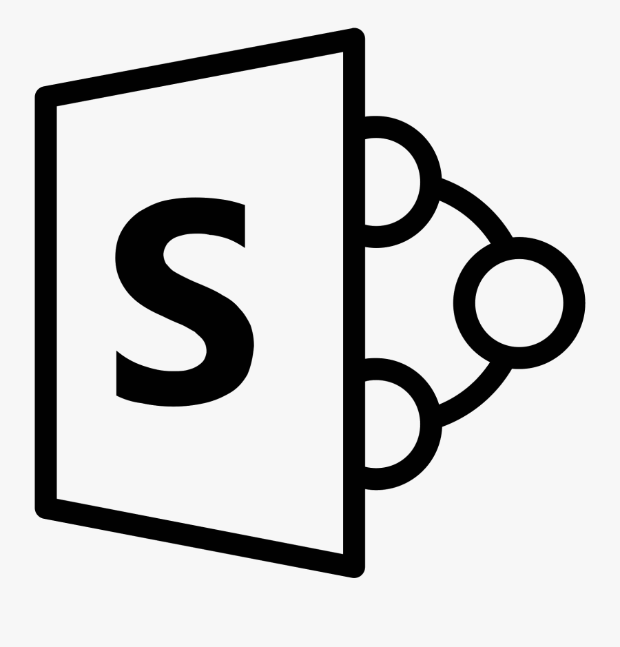 Microsoft Sharepoint Icon - Microsoft Word Logo Black And White, Transparent Clipart