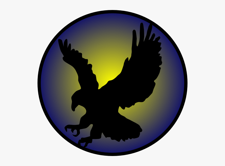 Eagle Silhouette On Blue Clip Art - Eagle Basketball Clip Art, Transparent Clipart