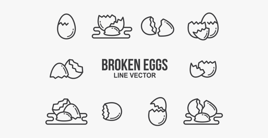Broken Egg Icons Vector - Brasileirissimos, Transparent Clipart