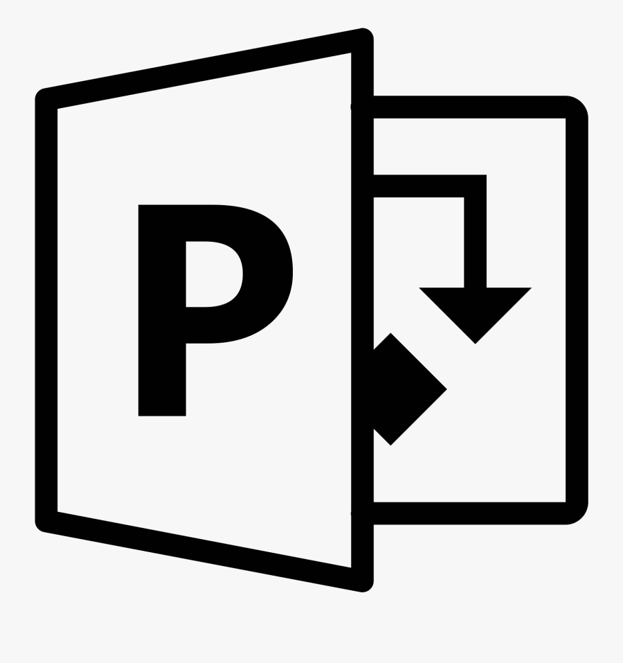Microsoft Project Icon - Microsoft Word Logo Black And White, Transparent Clipart