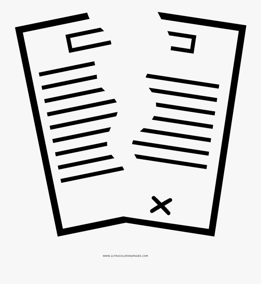 Break Contract Coloring Page, Transparent Clipart