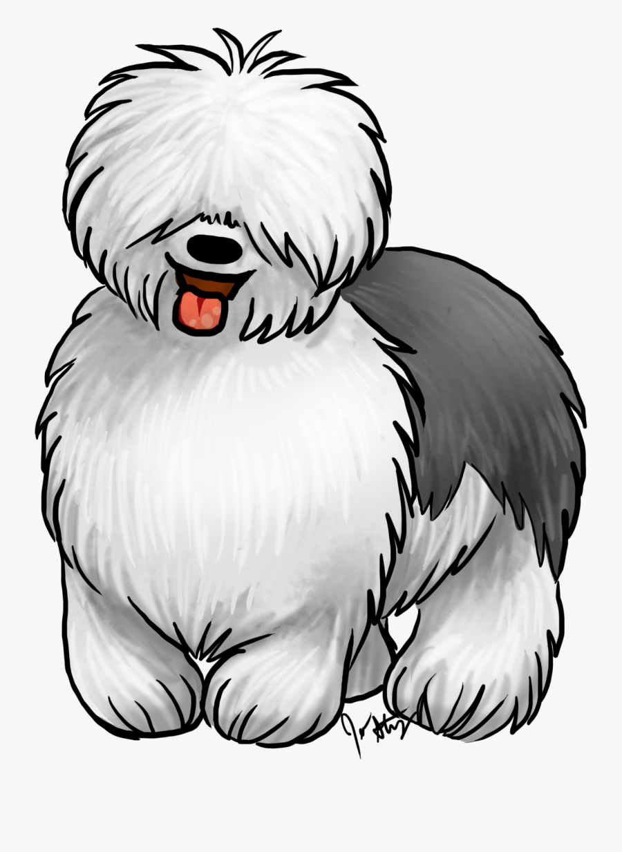 The Breed This Month Is The Old English Sheepdog Patient, - Cartoon Sheepdog, Transparent Clipart