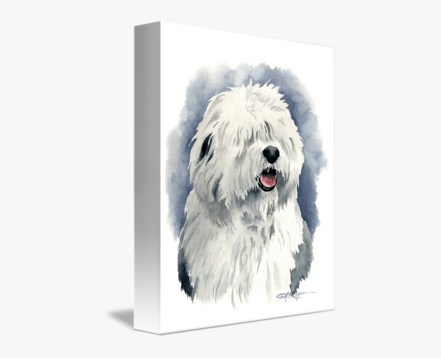 Old English Sheepdog Artwork, Transparent Clipart