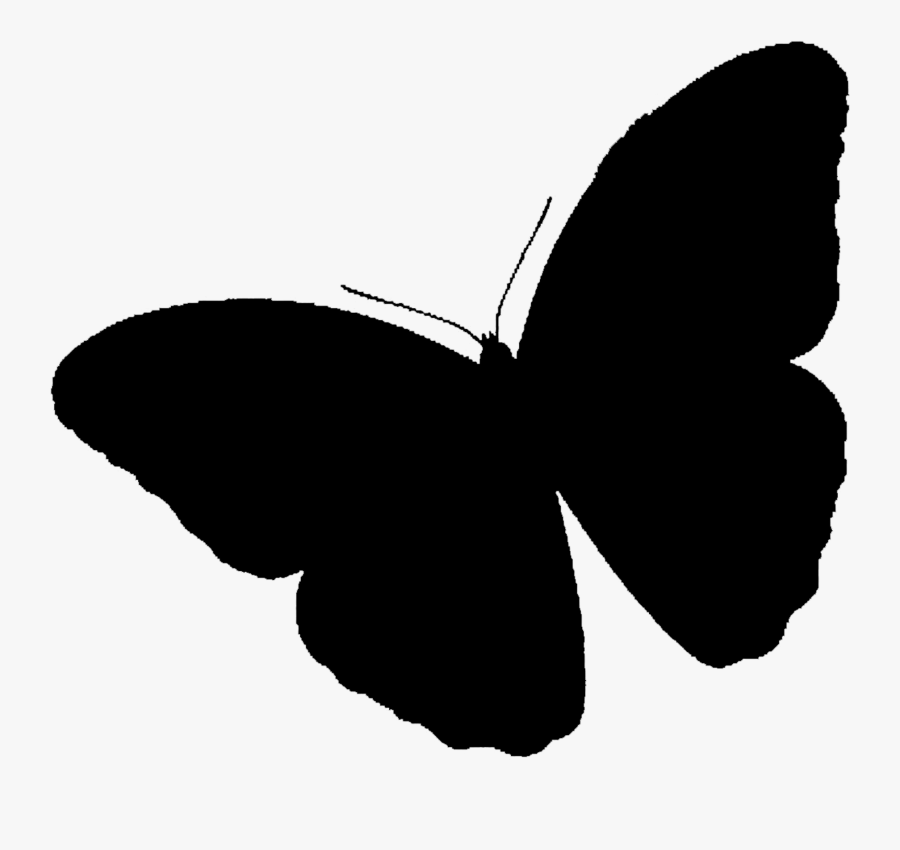 Brush-footed Butterflies Clip Art Silhouette Black - Simple Butterfly Silhouette Clipart, Transparent Clipart